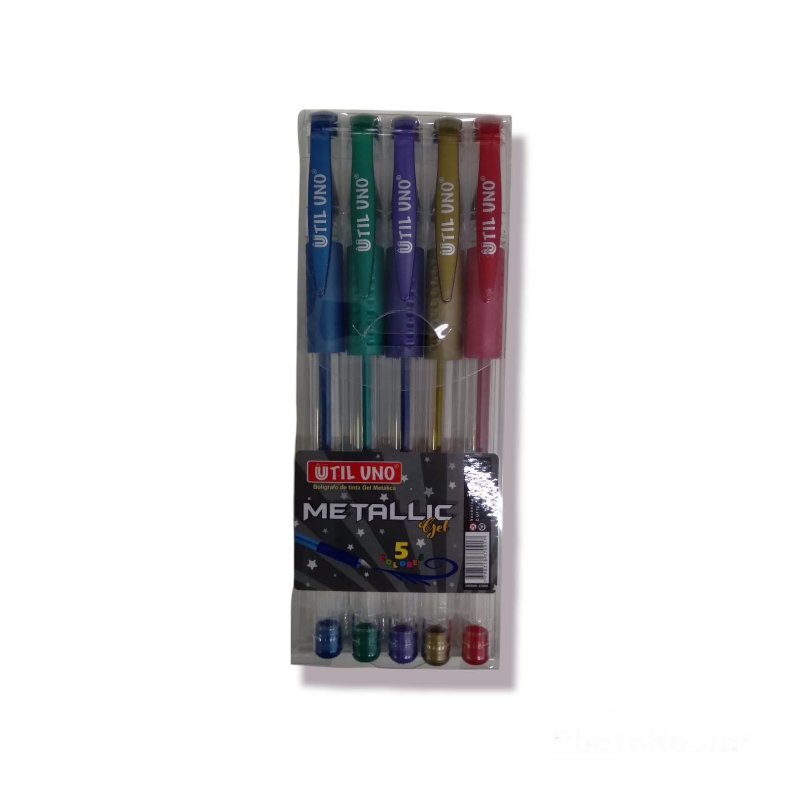 Bolígrafo tinta gel metálica x 5 unidades