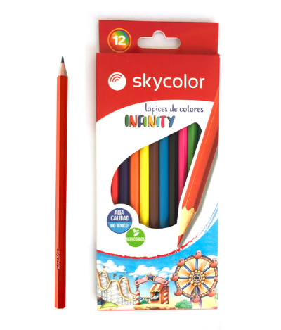 Lápices de Colores Infinity  x12unidades  Skycolor