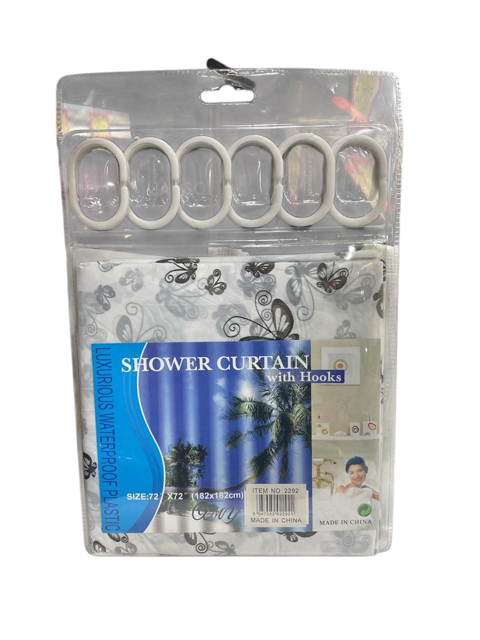 CORTINA DE BAÑO PLASTICA EN BLISTER