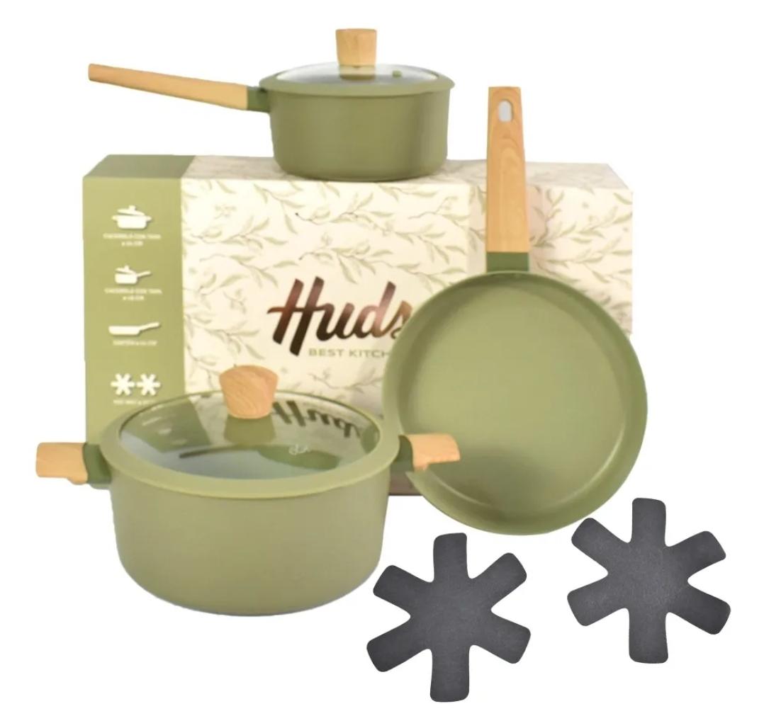 BATERIA COCINA 5 PIEZAS ANTIADHERENTE HUDSON
