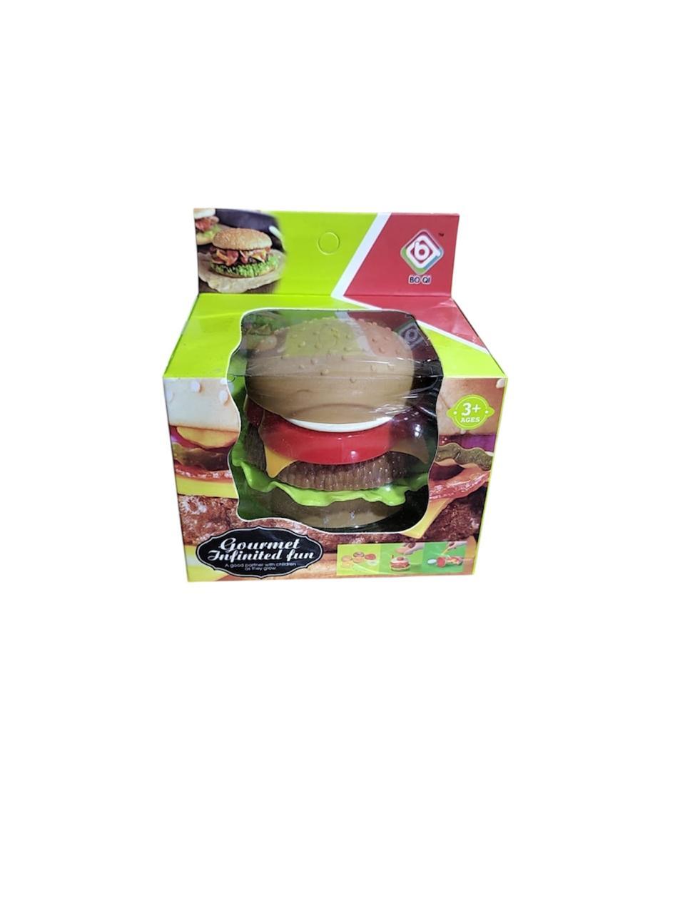 HAMBURGUESA PLASTICA COMPLETA EN CAJA