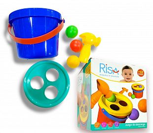 BALDE DIDACTICO+MARTILLO+3 PELOTAS EN CAJA