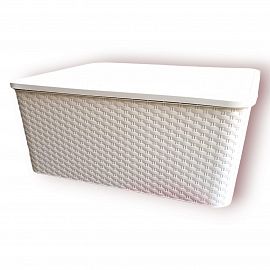 CANASTO RATTAN GIGANTE CON TAPA PLASTICO(58X48X24CM)